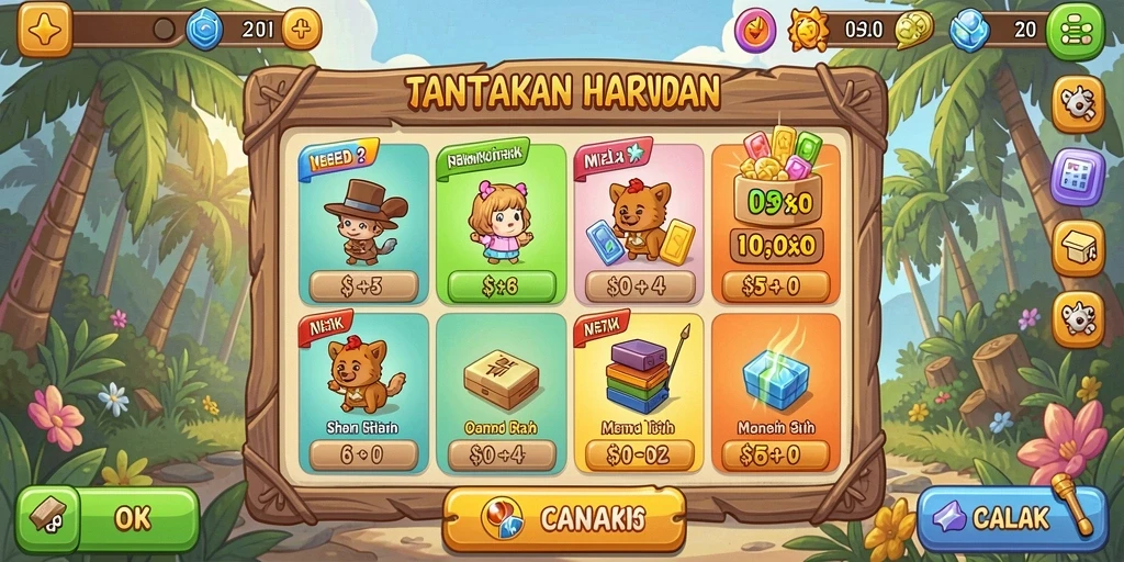 Screenshot menampilkan antarmuka permainan yang menarik.
